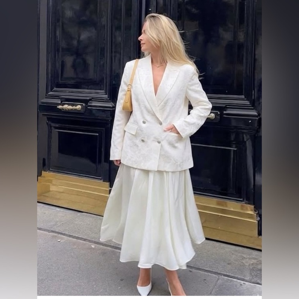 Zara Floral Jacquard Blazer